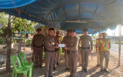 พล.ต.ต.ภิรมย์ สวนทอง ผบก.ภ.จว.ยโสธร ตรวจเยี่ยมจุดตรวจป้องกันและลดอุบัติเหตุทางถนนช่วงเทศกาลปีใหม่ พ.ศ.2567 ณ จุดบริการประชาชน อบต.หนองแหน อ.กุดชุม