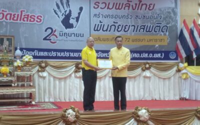 พล.ต.ต.ภิรมย์ สวนทอง ผบก.ภ.จว.ยโสธร มอบหมายให้ พ.ต.อ.เศวก โพนทัน รอง ผบก.ภ.จว.ยโสธร เป็นตัวแทนตำรวจภูธรจังหวัดยโสธร เข้าร่วมการจัดกิจกรรมรณรงค์ เนื่องในวันต่อต้านยาเสพติดโลก (26 มิ.ย.)ประจำปี 2567