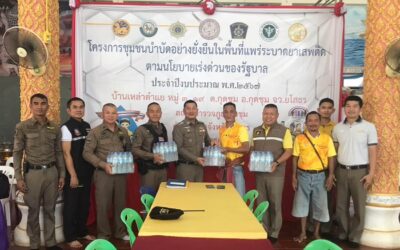 พล.ต.ต.ภิรมย์ สวนทอง ผบก.ภ.จว.ยโสธร มอบหมายให้ พ.ต.อ.สานิตย์ ไชยสถิตย์ รอง ผบก.ภ.จว.ยโสธร ออกตรวจเยี่ยมโครงการชุมชนบำบัดพื้นที่แพร่ระบาดยาเสพติด ตามนโยบายเร่งด่วนของรัฐบาล ณ บ้านเหล่าตำแย หมู่ 3,19 ต.กุดชุม อ.กุดชุม จว.ยโสธร ซึ่งเป็นหมู่บ้านดำเนินการโครงการชุมชนบำบัดอย่างยั่งยืนฯ