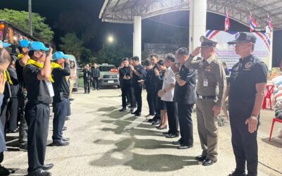 พ.ต.อ.สานิตย์ ไชยสถิตย์ รอง ผบก.ภ.จว.ยโสธร พร้อมด้วย พ.ต.ท.ภณภัทร รัตนศรี รอง ผกก.สส.ภ.จว.ยโสธร ประชุมชี้แจง การปฏิบัติภารกิจเพื่อดูแล ประชาชน และการปล่อยขบวนรถนำพาประชาชนเดินทางไป เข้าเฝ้าฯ กราบบังคมพระบรมศพ สมเด็จพระนางเจ้าสิริกิติ์ พระบรมราชินีนาถ พระบรมราชชนนีพันปีหลวง โดยมี เจ้าหน้าที่ประกอบด้วย ข้าราชการตำรวจผู้ปฏิบัติหน้าที่ถวายความปลอดภัยในพื้นที่ (Local CAT) จำนวน 20 นาย