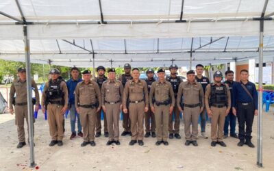 พ.ต.อ.เศวก โพนทัน รอง ผบก.ภ.จว.ยโสธร และ พ.ต.อ.ประสิทธิ์ เพชรรัตน์ ผกก.สภ.เมืองยโสธร ตรวจเยี่ยมและอำนวยการรักษาความสงบเรียบร้อยสถานที่รับสมัครรับเลือกตั้งสมาชิกสภาผู้แทนราษฎรแบบแบ่งเขตเลือกตั้ง เขตเลือกตั้งที่ 1 – 3 จังหวัดยโสธร